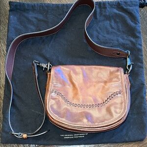 Frye Melissa Whipstitch Saddle Crossbody Bag in Cognac